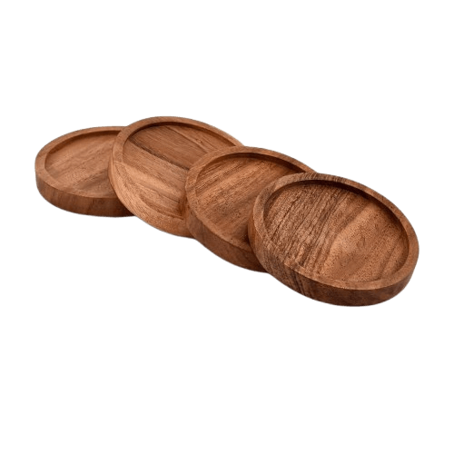 WOOD COASTER ROUND SHAPE (POLISH)